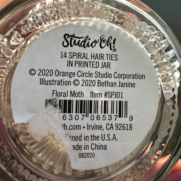 Floral moth decorative jar with spiral hair ties, Studio Oh!, gift, butterfly - Picture 8 of 8